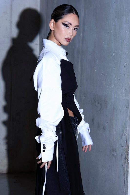 Double layer wrap top