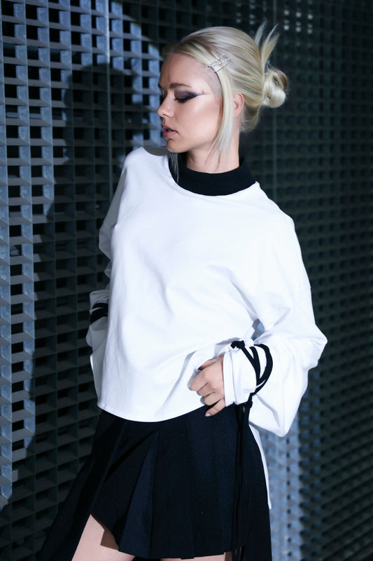 White longsleeve with black details
